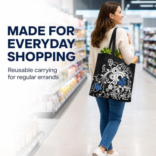 3 Pcs Foldable Shopping Bag Set with Large Capacity, Reusable Shopping Bags — view 5