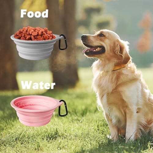 PetBonus 2-Pack Collapsible Dog Bowls, Portable Travel Dog Water Food Bowls — view 4