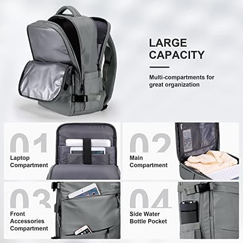 HOMIEE Travel Laptop Backpack 15.6 Inch, 45x36x20cm EasyJet Cabin Bag, 32L — view 3