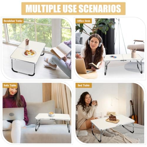 BSDLZCH Portable Folding Camping Table, Patterned White — view 6
