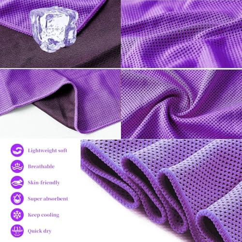 VAKKI Cooling Towel, Ice Cold Sports Sweat Towels for Instant Relief Perfect Coolings Scarf Neck,Forehead, Wristband, Bandana, Stay Cool from Over Heating During All Kinds of Sport and Exercise — view 2