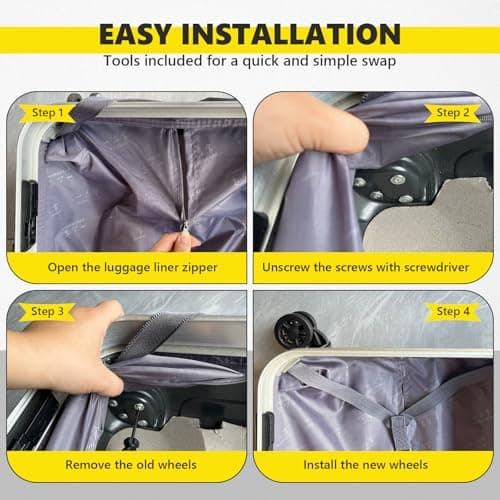 Luggage Wheels Replacement Wheel for Luggage Suitcase Repair 360° Rotating Suitcase Replacement Wheels with 4 Mounting Holes H045 — view 5