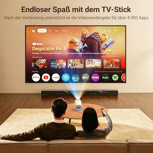 Mini Projector Supports 4K 1080P, 2026 Portable Smart Projector with WiFi 6 and BT 5, Automatic Keystone Correction, Mini Projector 180° Rotation Projector for Home Cinema / Outdoor for Mobile Phone — view 3