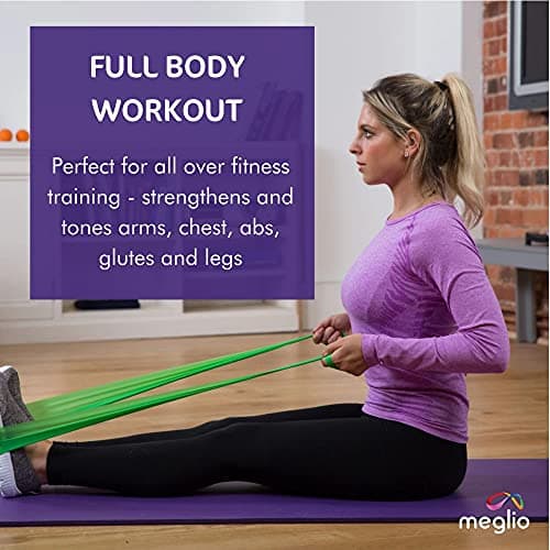 Meglio Resistance Band, 1.5m, Black, Latex Free, With Exercise Guide — view 6