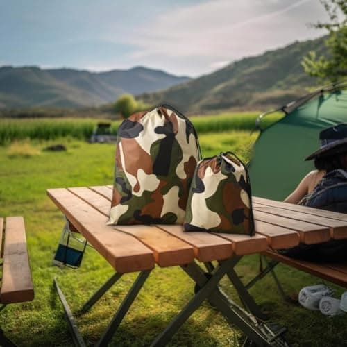 Honseadek Camo Stuff Sacks Set, 5-Pack Drawstring Storage Bags for — view 5