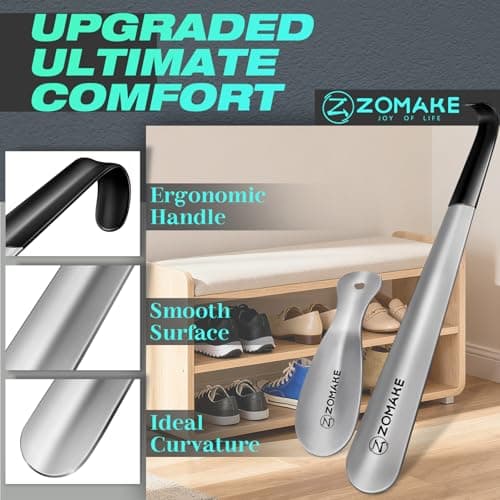 ZOMAKE Shoe Horn Long Handled, Long Shoehorn Metal (2pcs 42cm+19cm) — view 6