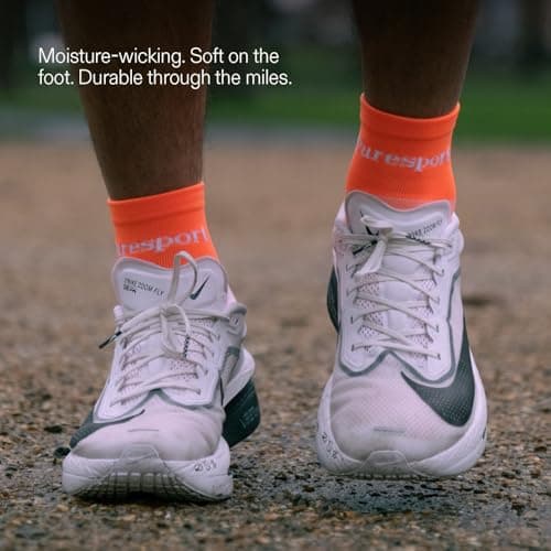 Puresport Performance Ankle Socks (Orange, S/M), Moisture-Wicking Training Socks with Subtle Compression, Breathable & Durable, Optimal Support for Women & Men, Long-Distance Running, Gym, Hyrox — view 2