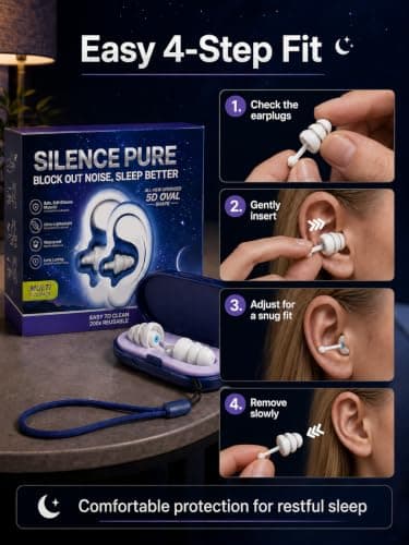 2Pairs Noise Cancelling Ear Plugs for Sleep, Soft Silicone 27dB Noise Reduction Earplugs for Sleeping, Lightweight & Washable, Snoring Blocking, Travel, Motorcycle, 2 Sizes Earplug with Ear Plug Case — view 2