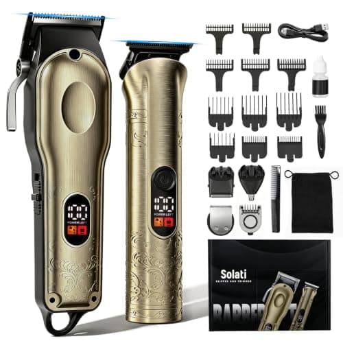 Solati Beard Trimmer Hair Clippers Men Grooming Kit, Waterproof Cordless Razor Shaver & T-Blade Body Trimmer Set, Gifts for Men