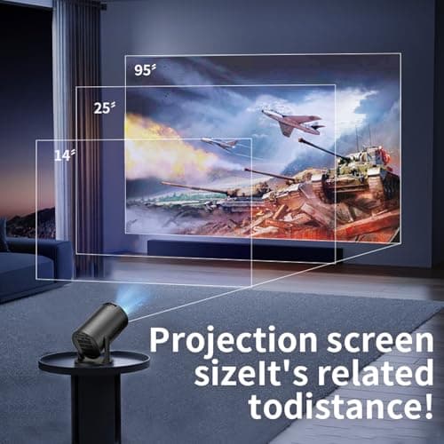 Mini Projector with WiFi and Bluetooth, 1080P Full HD Portable Projector, 270° Adjustable, Video Movie Projector for Android Laptop PC Smartphone — view 3