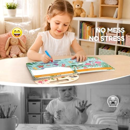 JoyCat Safari Water Colouring Book for Toddlers, 13 Pages No-Mess Painting — view 3
