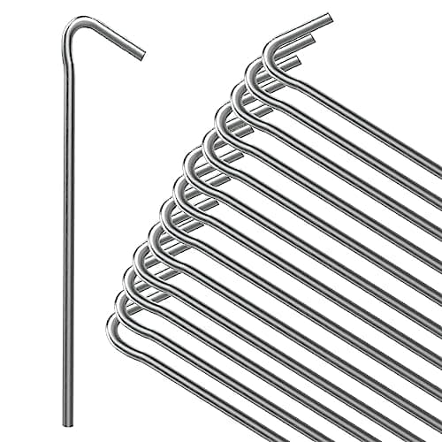 ANSIO® Tent Pegs Pack of 20 Galvanised Metal Pegs 4mm x 9inch Ground Stakes