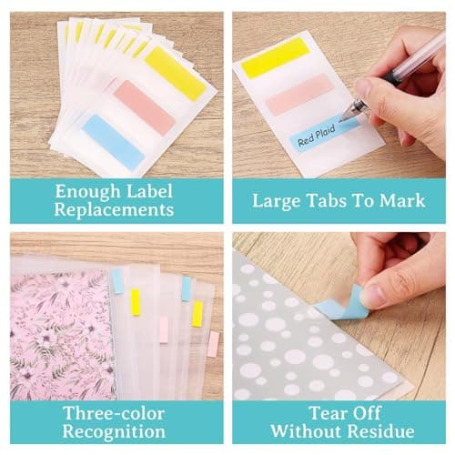 Scrapbook Paper Storage Clear - 12 X 12 Cardstock Organizer With Sticky Index Tabs, Transparent Expandable Document Folders, Heat Transfer Vinyl Protector For Arts Crafts Hobby Room — view 3
