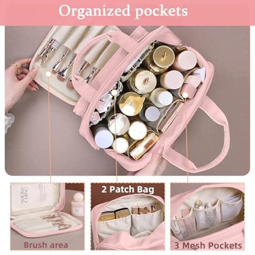 SYEXDZON Full Size Toiletry Bag, Multi-compartments Makeup Bag — view 4