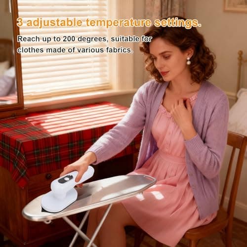 Cosiki Cordless Mini Iron for Clothes, USB Rechargeable Handheld Ironing Machine, Portable Travel Electric Iron with 3 Temperature Settings & Dry Ironing Support — view 4