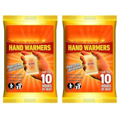 Hand Warmers Value Pack - Pack of 2 (2 sachets) - 10 Hours of Heat - Air Activated - Ready to use, Yellow,Orange
