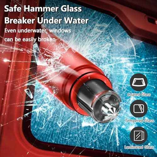 MOXYOY 2-in-1 Window Breaker and Seat Belt Cutter with Holders — view 2