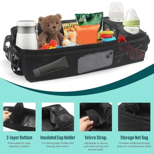 Snack Tray for Stroller Quick-Release Cup Holder Adapter — view 2