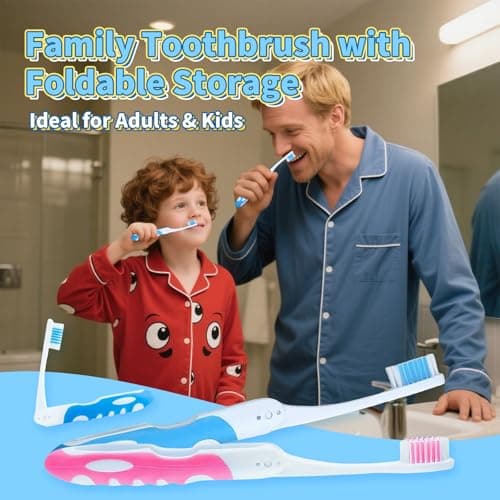 SDKZBFC 2 Pack Foldable Travel Toothbrushes, Reusable with Soft Bristles — view 4