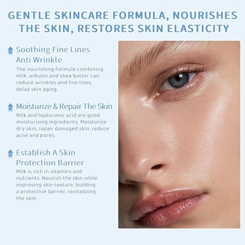 Milk Skin Care Routine Set For Girls, Teen Skin Care Gift Set With Cleanser, Serum, Cream, Eye Cream, Face Skincare Travel Kit For Kids Ages 8-12, Shrink Pores, Hydrating — view 4