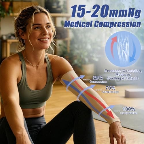Beister 15-20 mmHg Compression Arm Sleeves for Pain Relief, Single — view 3