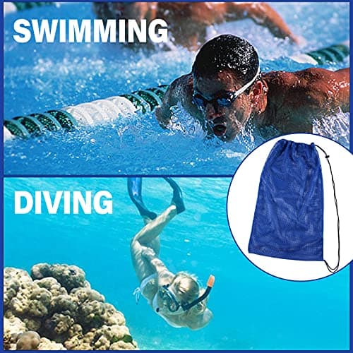 Yizerel 2 Packs Mesh Gear Bag for Snorkel Equipment, Oversized 18" x 27" (45.7cm x 68.6cm) Mesh Dive Bag for Snorkeling Gear — view 6