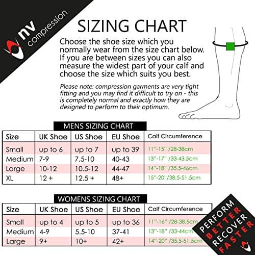 NV Compression 365 Cushion Socks – Black – Compression Sports Socks – for Running, Cycling, Triathlon, Gym (Bk/Red Stripes, XL) — view 3