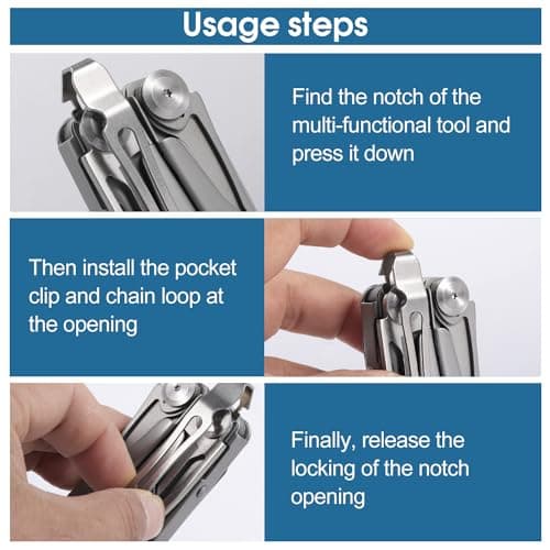 Nayciiy Quick-Release Pocket Clip + Lanyard Ring Set Stainless Steel Quick Release Multi-Tool Pocket Clip (4) — view 3