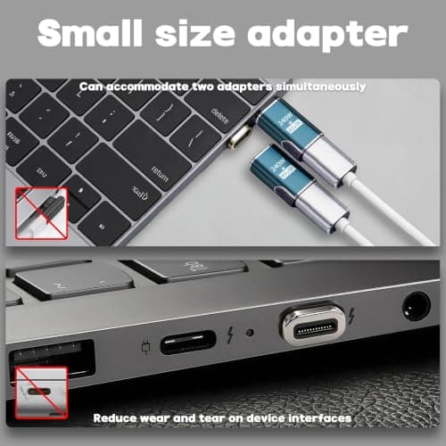 blicadijo USB C Magnetic Adapter - 240 W Type C Magnetic Plug 24 Pin with 80 Gbps 8K Fast Charge & Data Transfer for Laptops Tablets Smartphones - Tin Colour — view 6