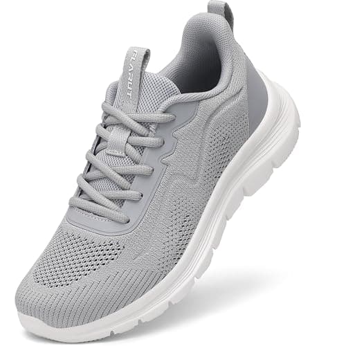 FLARUT Womens Trainers Breathable Running Walking Shoes(Grey,40)