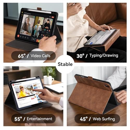 AsileCuir Case for iPad A16 (11th Gen)/iPad 10th Generation, Dark Brown — view 3
