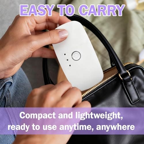 Mini UV LED Nail Lamp, 12W Portable Gel Polish Dryer with 60s/90s/150s Timer, Portable Quick-Dry Nail Light with USB Cable for Salon Home DIY Nails Art - Plug-in Version (White) — view 5