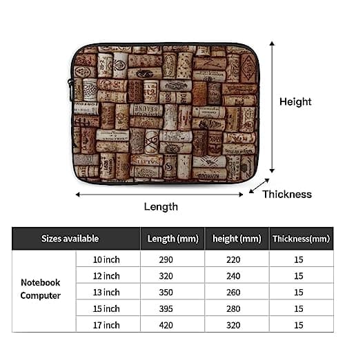 Wine Cork Printed Laptop Sleeve Case 10 Inch - Protective Laptop Cover Bag Shockproof Notebook Computer Bag For Men And Women — view 4