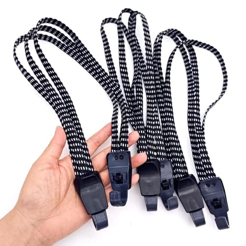 JZK 3 Pieces 3-way bike rack bungee straps with hooks, motorcycle luggage elastic straps, small bungee cords for bicycle rear rack, cycle pannier bag straps — view 6