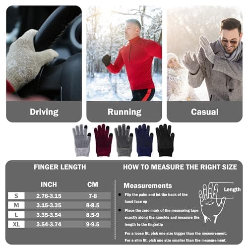 ineepor Alpaca Wool Winter Thermal Gloves for Men Womens Touch Screen Grip — view 6