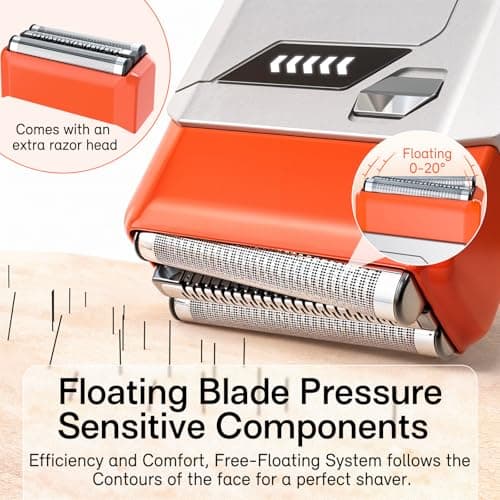 Foil Shaver, Compact Electric Razor for Men, USB-C Rechargeable, Waterproof & Cordless Face Shaver with Travel Case – Portable Grooming Kit for Travel & Daily Use — view 4