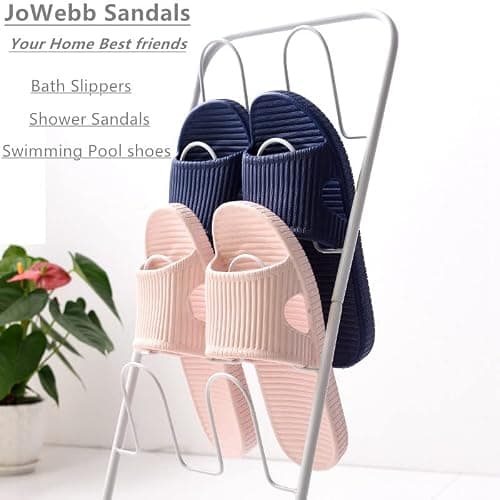 JoWebb Unisex Slippers for Women/Men, Light Weight Flat Slide Sandals Shower Sandals Flip Flops for Indoor Garden Bathroom Poolside Black — view 4