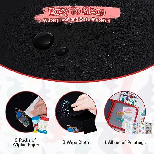 Erasable Drawing Pad, 8inch Plane Activities for Kids, Doodle Book for Kids 3 4 5 6 7 8 Year Old Boy Girl Birthday Gifts, 14 Pages for Magic Drawing with 12 Pens — view 3