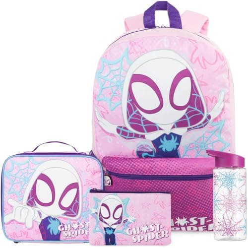 Get Trend Marvel Ghost Spider Girls Large Backpack Set 4 Pcs, 46cm Rucksack