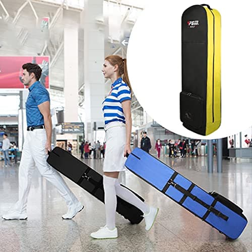 Colcolo Bag Cover with Wheels for Men, Heavy Duty Golf Bag cover, Lightweight Nylon Cloth Case Boxes Men Carry, Yellow — view 5