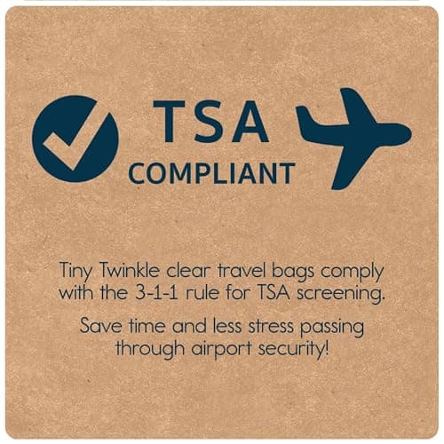 Tiny Twinkle Mess-Proof Travel Bag – TSA-Compliant, Zippered Cosmetic Bag with Clear Compartments for Diapers, Toiletries, Makeup & Travel Organizer, 3-Pack Set (Shimmer) — view 5