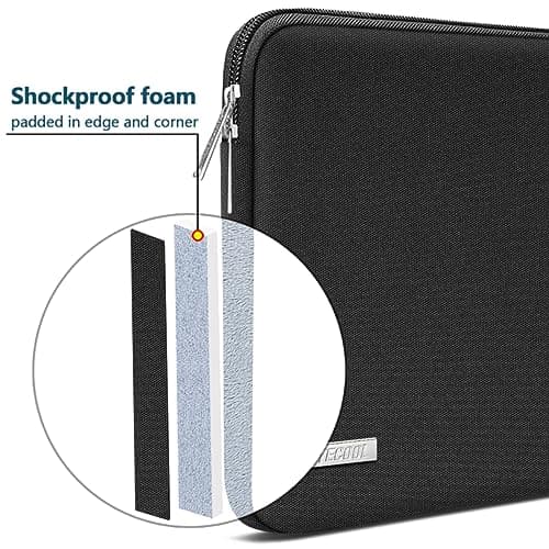 TECOOL 15.6 Inch Laptop Sleeve Protective Laptop Case 15.6 Inch,Black — view 4