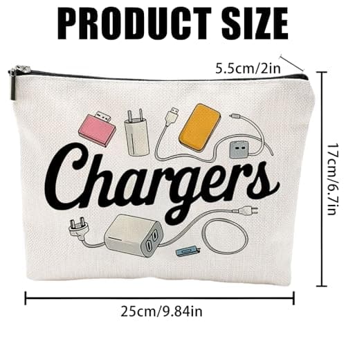 YNR Charging Cable Organizer Bag, Canvas Travel Pouch for Electronics Accessories, Waterproof Storage with Zipper, Portable Tech Cord Organiser — view 4