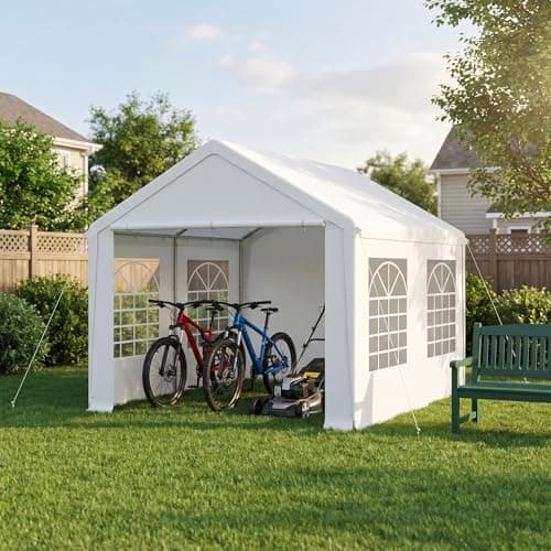 YARDIN 3X4 M Garden Gazebo Marquee with Sides, Heavy Duty Galvanised Steel, Waterproof and UV-Resistant, Quick Assembly, 4 Removable Sidewalls with Windows, Party Tent for Wedding, Festival,White