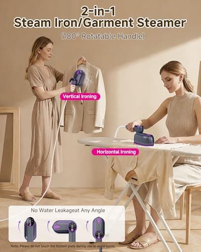 ZNJNYKJ Clothes Steamer 1400W 2 in 1 Travel Steamer for Clothes — view 3
