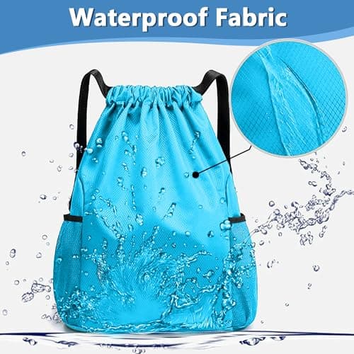 Didiseen Drawstring Bag Waterproof 50 * 44 cm Oxford Gym Sack Blue — view 4