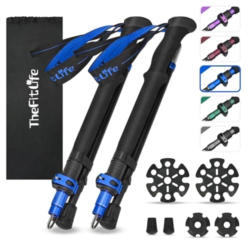 TheFitLife Folding Trekking Poles for Hiking, lightweight Walking Stick
