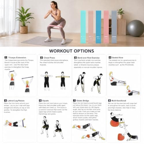 5Pcs Resistance Loop Bands, Macaron Colors, Glute Training for Men Women — view 5