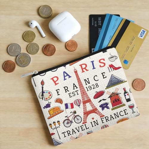 Funny Paris Travel Coin Purse for Women Girls Trip Paris Lovers Vacation Gifts for Traveler Birthday Mothers Day Anniversary Trip Coin Wallet Pouch for Traveler Friend Sister Friendship Gifts — view 6