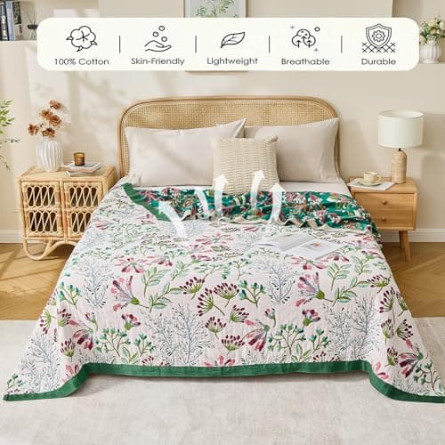 Homeeden 100% Organic Cotton Boho Throw Blanket for Sofa and Bed 130x160cm — view 4